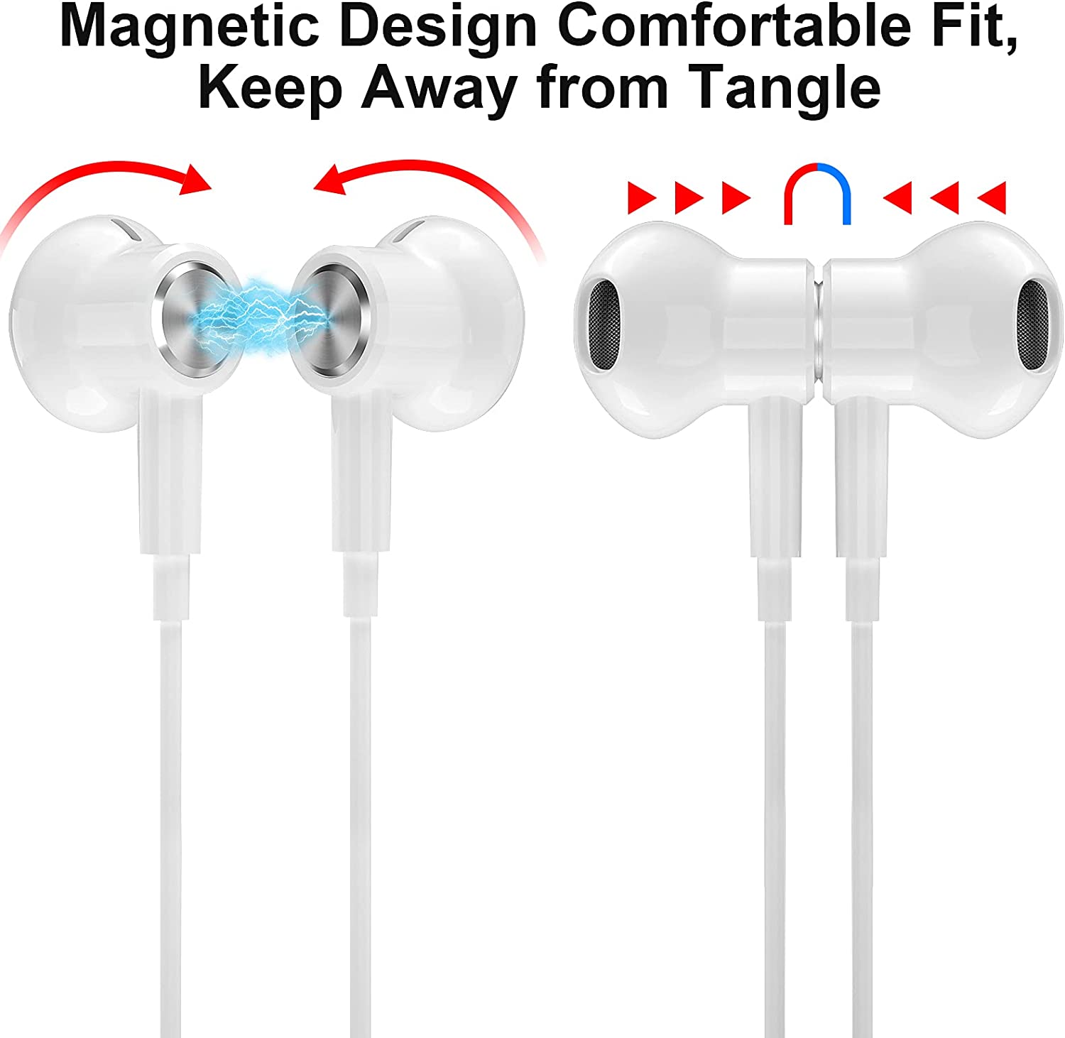 Cuffie con filo Auricolari In-Ear 3,5mm Microfono e Controllo del volume, con  filo Cuffiette Cuffie in-Ear per oppo/Samsung/iPhone/OnePlus/Huawei (Black)